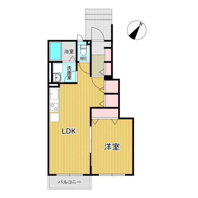 レトア若宮(1LDK/1階)の間取り写真