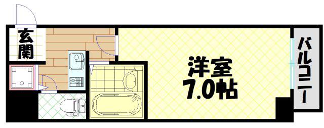 TATディナスティ西本町(1K/9階)の間取り写真