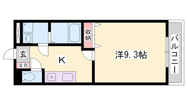プリムローズ(1K/1階)の間取り写真