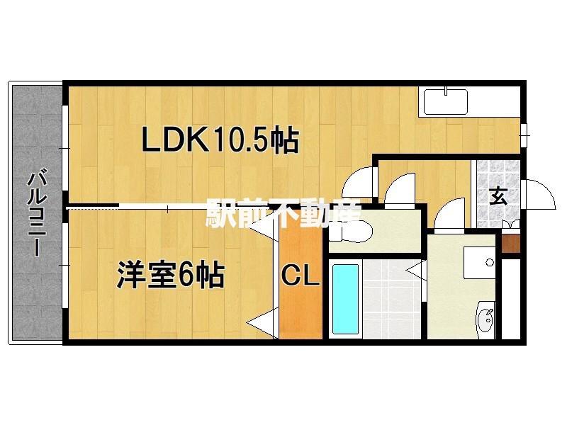 シーベル(1LDK/4階)の間取り写真