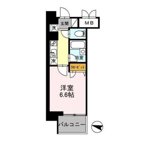 カスタリア住吉(1K/8階)の間取り写真