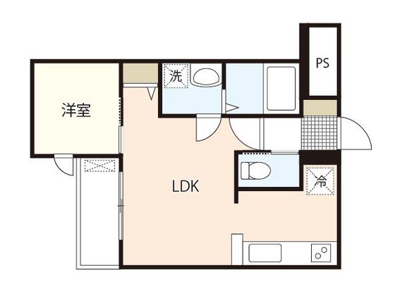 月光南観音 五番館(1LDK/2階)の間取り写真