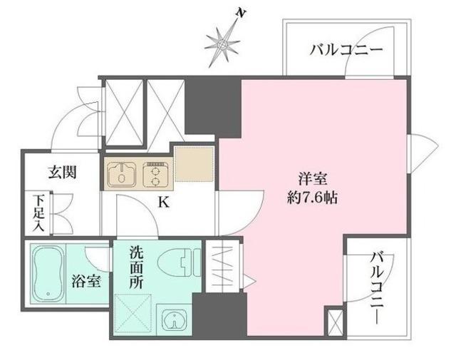 WHARF文京茗荷谷(1K/9階)の間取り写真