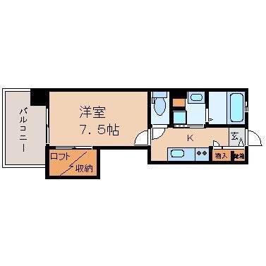 アクタス博多Vタワー(1K/13階)の間取り写真