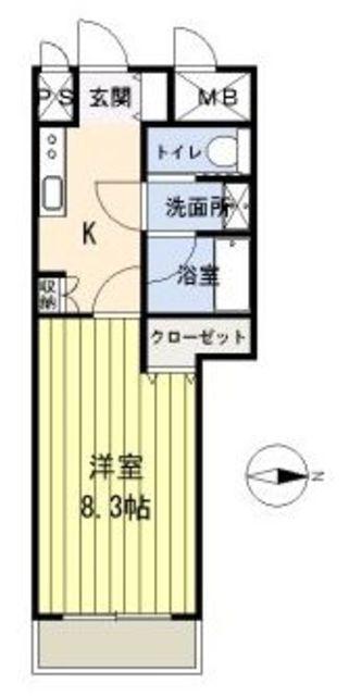 ブラスト綾瀬(1K/1階)の間取り写真