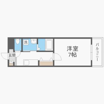 ライフフィールド諸岡(1K/5階)の間取り写真