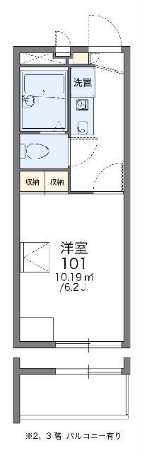レオパレスクレール(1K/1階)の間取り写真