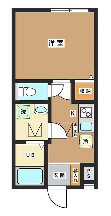 SAZANKA(1K/1階)の間取り写真