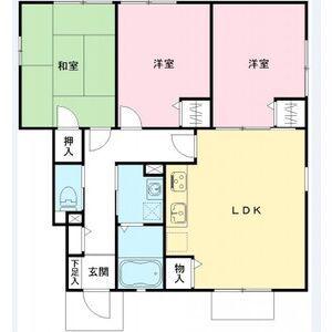 西谷町ハイツ(3LDK/2階)の間取り写真
