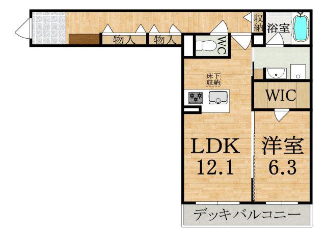 クオレール(1LDK/1階)の間取り写真
