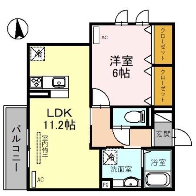 スペチアーレ平野東(1LDK/3階)の間取り写真