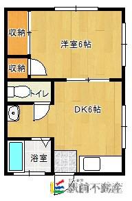 八戸コーポ(1DK/2階)の間取り写真