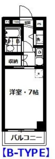 シャロン小手指(1K/4階)の間取り写真