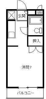サンアベニュー富塚II(1K/1階)の間取り写真