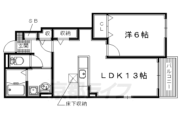 エフパティオIII(1LDK/1階)の間取り写真