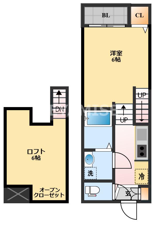 MODERN PALAZZO 諫早KAIZU A(1SK/1階)の間取り写真