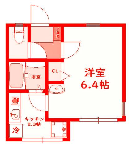 ロワール六浦弐番館(1K/2階)の間取り写真