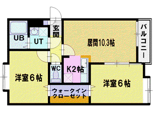 マストコートフォルティス(2LDK/2階)の間取り写真