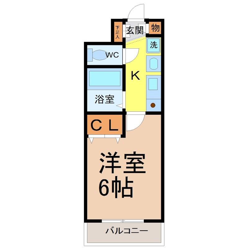 プレサンス鶴舞駅前ブリリアント(1K/9階)の間取り写真
