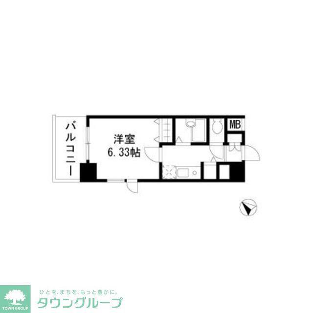 ドエルイン月島(1K/4階)の間取り写真