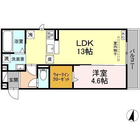 ピーノ・グランデ(1LDK/1階)の間取り写真