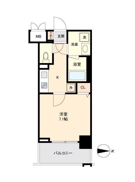 プライマル板橋本町(1K/3階)の間取り写真