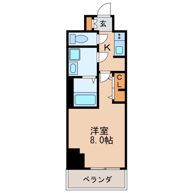 S-RESIDENCE高岳BRESA(1K/3階)の間取り写真