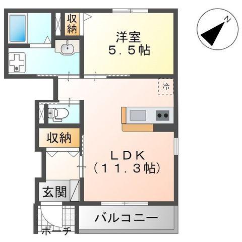 メゾンドキャセロール(1LDK/1階)の間取り写真