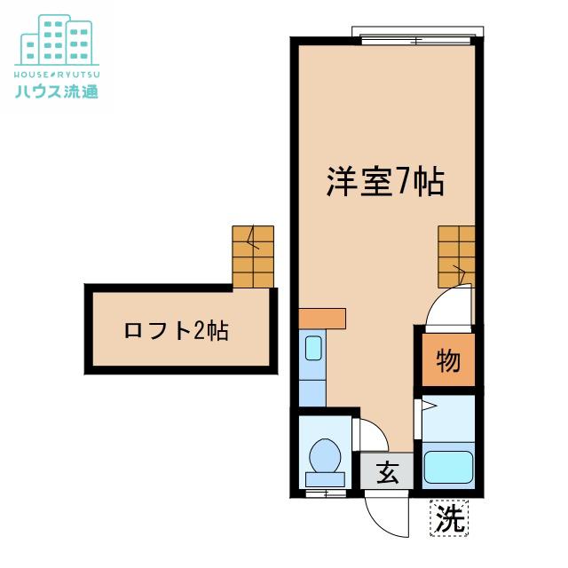 シャトレヒルトップ(ワンルーム/2階)の間取り写真