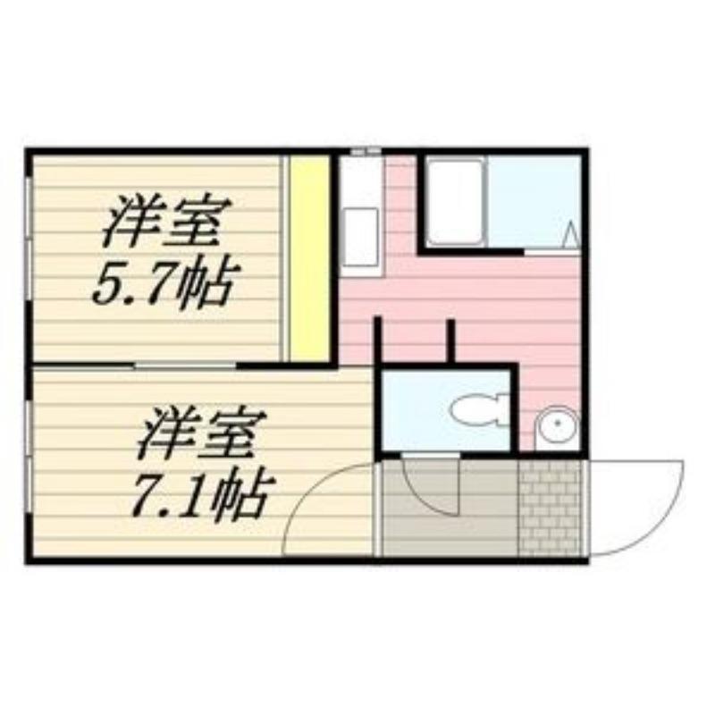 パトラス白石(1LDK/2階)の間取り写真