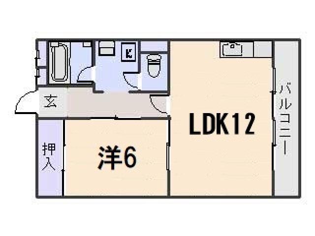 京阪京津線 追分駅(滋賀) 徒歩7分 3階建 築51年(1LDK/2階)の間取り写真