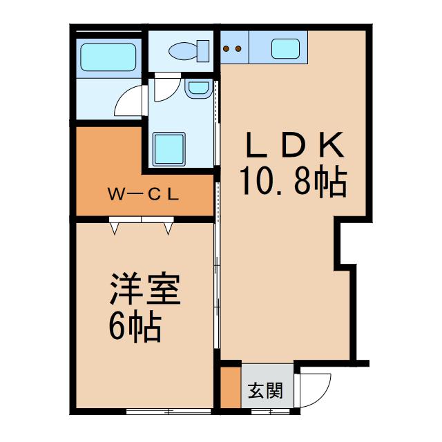 TJ紀三井寺(1LDK/1階)の間取り写真