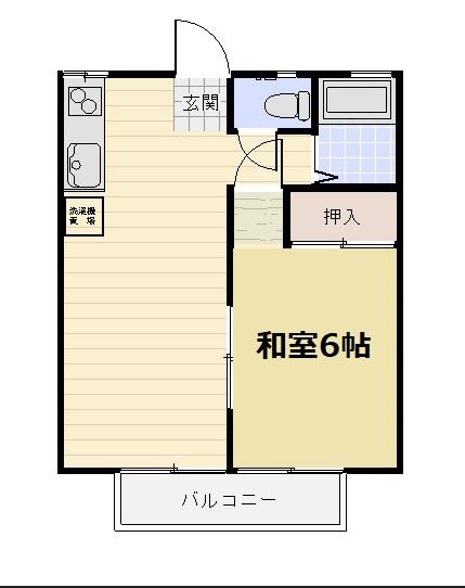 富士ハイツB(1LDK/2階)の間取り写真