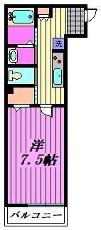 WILL ARC 狭山(1K/2階)の間取り写真