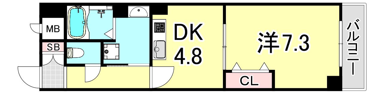 グランデル武庫之荘(1DK/5階)の間取り写真