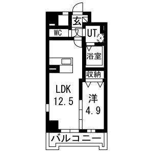 IRIC(1LDK/8階)の間取り写真