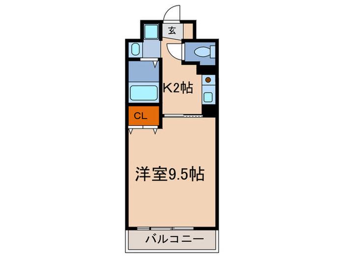 フレーヴァー藤森(1K/3階)の間取り写真