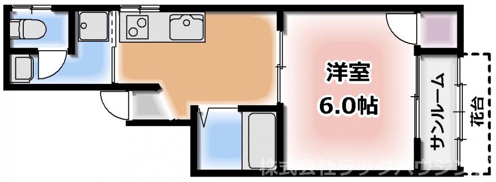 Mプラザ大宮通(1DK/2階)の間取り写真