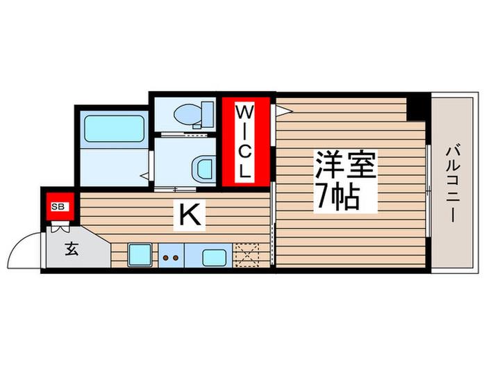 B´CASA 天王台(1K/4階)の間取り写真