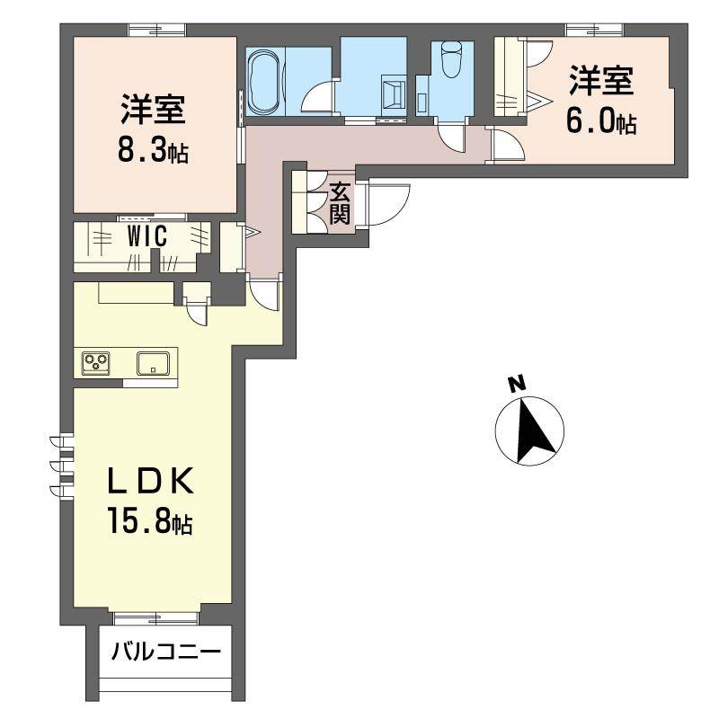 リラフォート(2LDK/2階)の間取り写真