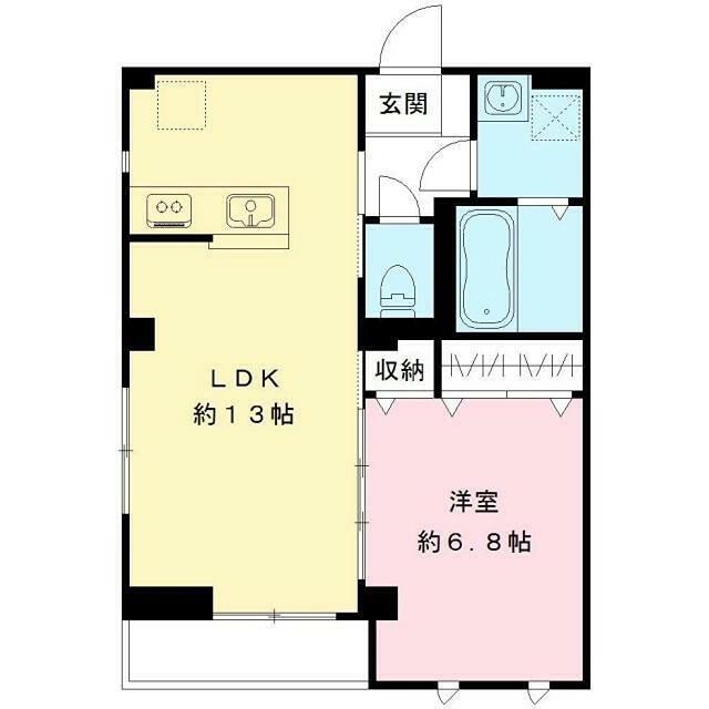 レザン池上(1LDK/4階)の間取り写真