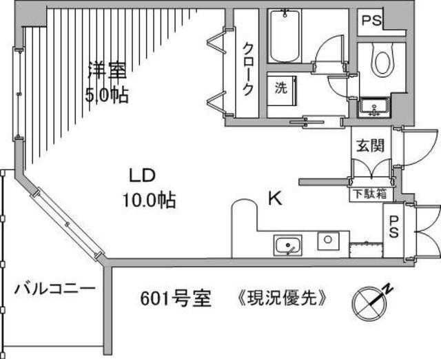 SAMビル(ワンルーム/6階)の間取り写真