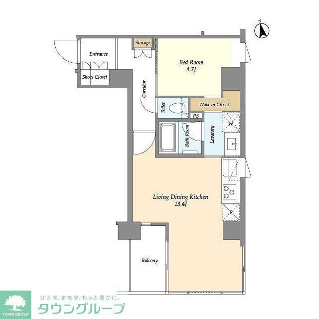 RODIA日本橋茅場町(1LDK/2階)の間取り写真