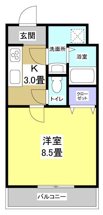 CHATEAU RAFFINE(1K/1階)の間取り写真