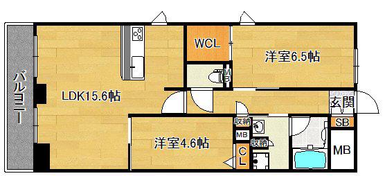 ソフィット岬(1SLDK/3階)の間取り写真