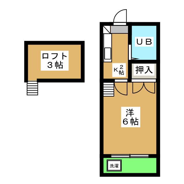 ステップ日野(1K/1階)の間取り写真
