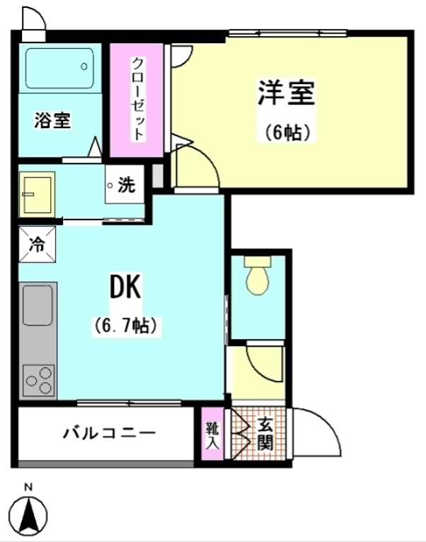 ナチューラ(1DK/1階)の間取り写真