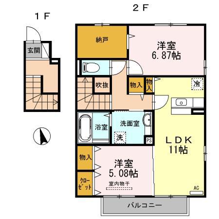 ルーセント大塚(2LDK/2階)の間取り写真