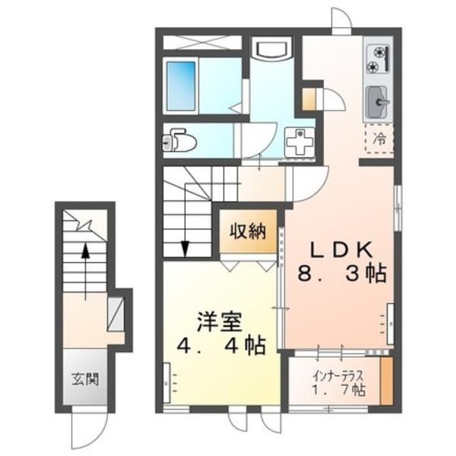 トワール 205(1LDK/2階)の間取り写真