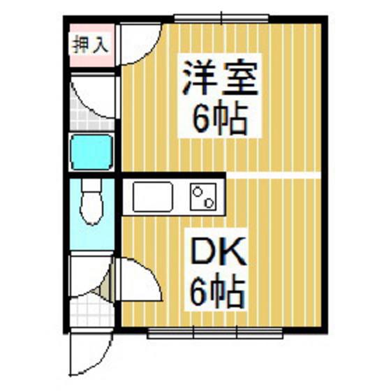 カーサ北光町(1DK/2階)の間取り写真